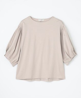 ANY シルケットスムースパフスリーブトップス グレージュ