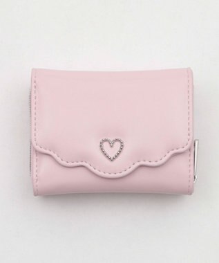 WEGO フリルデザインハートメタルウォレット ライトピンク