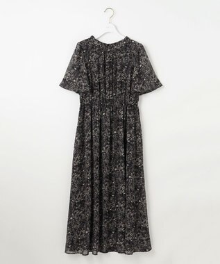 ANY SIS L 【洗える】プリント ワンピース ブラック系