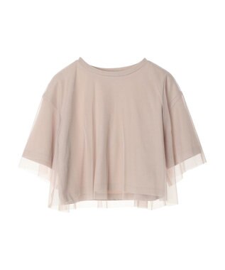 earth music&ecology チュールドッキングＴＥＥ Pink Beige