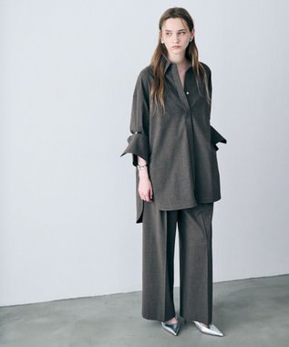 uncrave TRツイル ワイドトラウザー チャコール