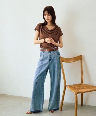 YECCA VECCA 【接触冷感】ドレープカットトップス Brown