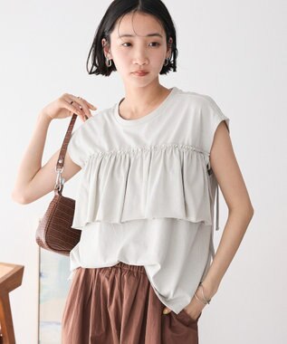 CRAFT STANDARD BOUTIQUE 接触冷感/ドロストフリルカットソープルオーバー Light Gray