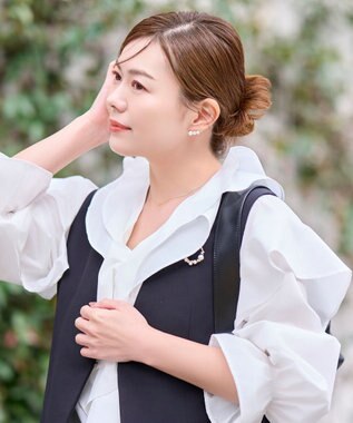 Phoebe <オンワード限定セット>Rio de laパールピアス×フォーマルパールビジューサークルブローチ ホワイト