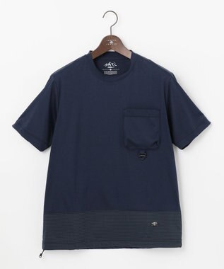 JOSEPH ABBOUD MOUNTAIN 【UNISEX】ASHA_OGリップコンビＴシャツ ネイビー系