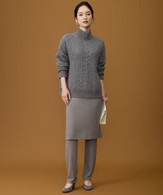 自由区 S 【SHIHOさん着用】ラメフォックスケーブル ニット グレー