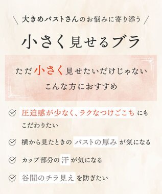 Wing ブラジャー コンパクトにバストメイク 高さをおさえる 【小さく見せるブラ】 Gカップまで対応 大きいサイズ ブラ KB6100 ウイング／ワコール グレー