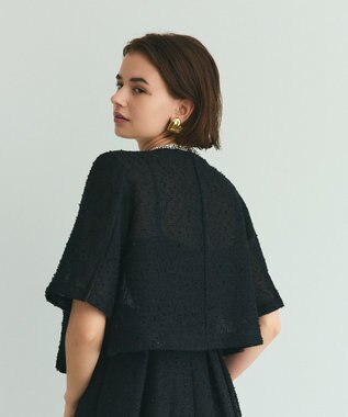 GRACE CONTINENTAL メッシュツイードジャケット ブラック