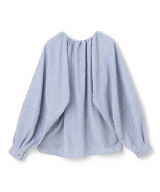 BEIGE， 【洗える】CROISETTE / ジャカードブラウス Sax