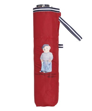 MOONBAT POLO RALPH LAUREN 折りたたみ傘 無地×フレンチベア 軽量 レッド