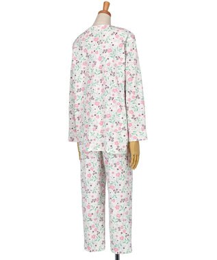 Wing 【数量限定　特別価格】 パジャマ 長袖 長ズボン 綿100％ スムース素材 レディース EP7993 ウイング／ワコール ピンク