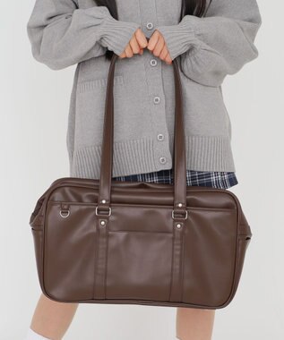WEGO 【SCHOOL ITEM】PUスクールバッグ ブラウン