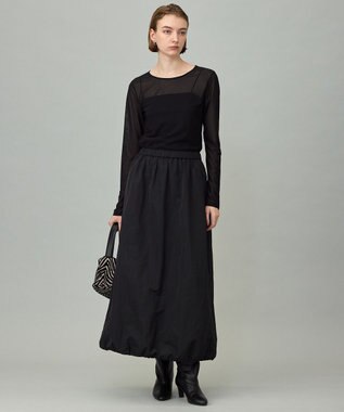 ICB L エステルメモリータフタ バルーンスカート ブラック系