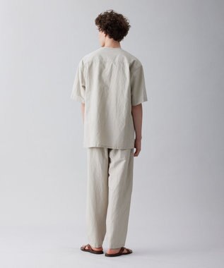 UNFILO MENS ライトリネン ヘンリーネックシャツ [23年春夏商品] グレージュ