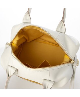 UNBILLION perche 姫路エアリーレザー2wayボストンバッグS アイボリー