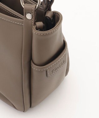 Y'SACCS カウレザー スクエア2wayミニトート グレージュ