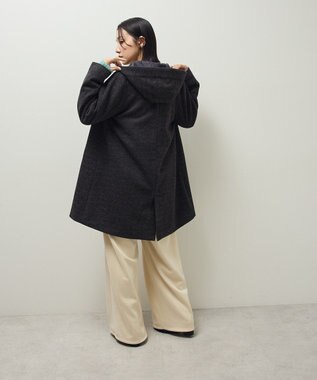 Green Parks ２ｗａｙフード取り外しＡラインコート Charcoal Gray