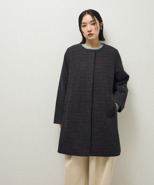 Green Parks ２ｗａｙフード取り外しＡラインコート Charcoal Gray