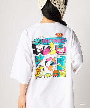 OP／FILA 【Ocean Pacific】ミッキー/水陸両用ビッグTシャツ/ユニセックス ホワイト