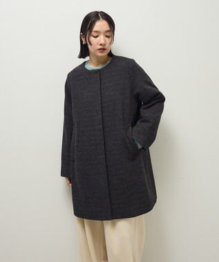 Green Parks ２ｗａｙフード取り外しＡラインコート Charcoal Gray