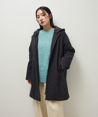 Green Parks ２ｗａｙフード取り外しＡラインコート Charcoal Gray