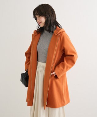 Green Parks ２ｗａｙフード取り外しＡラインコート Orange