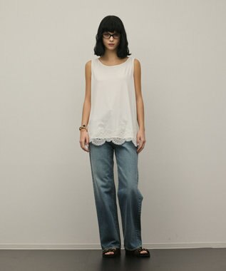 GRACE CONTINENTAL ヘムレースカットトップ ホワイト