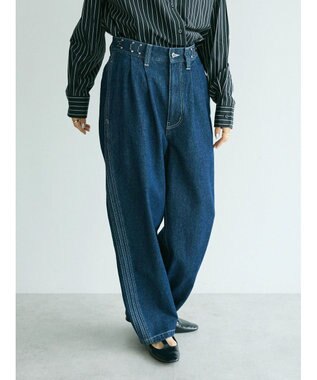 CRAFT STANDARD BOUTIQUE 【ユニセックス】デニム2タックワイドテーパードパンツ Dark Indigo