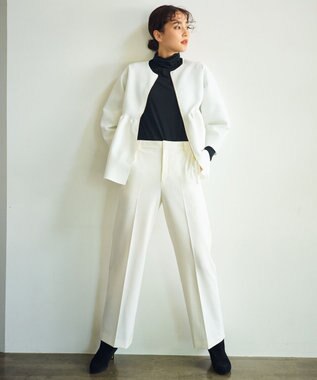 23区 S 【CLASSY.2月号掲載/洗える】TRストレッチギャバ ワイドパンツ ホワイト系