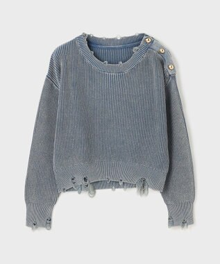 GRACE CONTINENTAL ピグメントニットトップ ネイビー