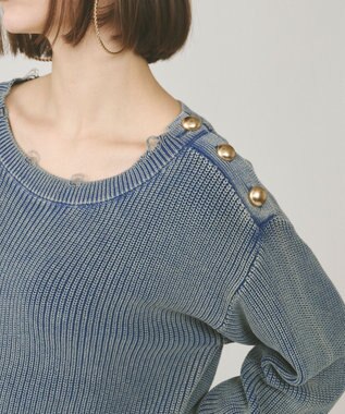 GRACE CONTINENTAL ピグメントニットトップ ネイビー