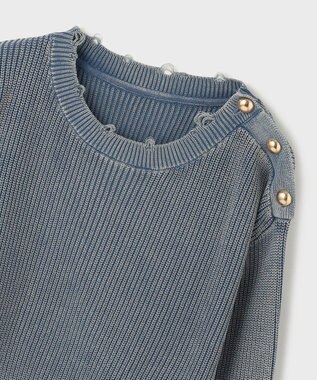 GRACE CONTINENTAL ピグメントニットトップ ネイビー