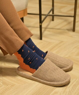 nitorito 【UNISEX】米沢オリジナル柄 mountain&moon 靴下 camel