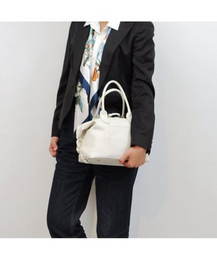 UNBILLION perche 姫路エアリーレザー2wayボストンバッグS アイボリー