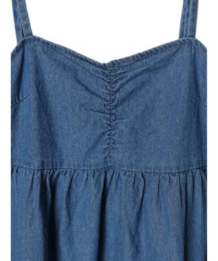 earth music&ecology デニムバックレースアップワンピース Light Indigo