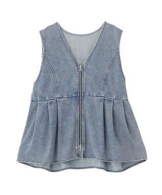 Green Parks デニムペプラムジレ Indigo