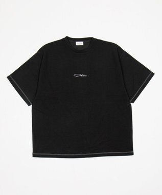 WEGO 【機能T/ユニセックス着用ITEM】カラーステッチワンポイントT（SS） ブラック