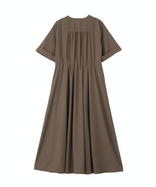 Green Parks サマ見えタックギャザーワンピース Brown