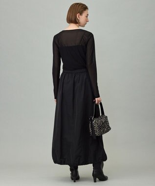 ICB L エステルメモリータフタ バルーンスカート ブラック系