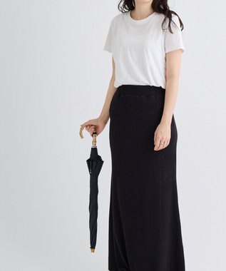 MOONBAT 【WEB限定】LANVIN en Bleu 晴雨兼用 折りたたみ傘 長傘(2WAY) プレーン×ロゴ刺繍 一級遮光 遮熱 UV ブラック