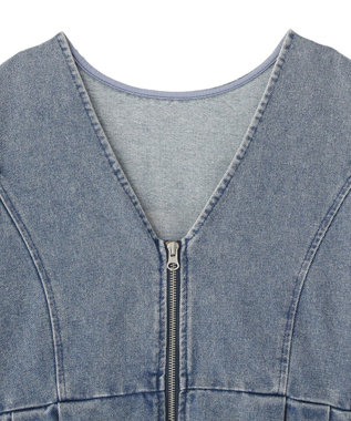 Green Parks デニムペプラムジレ Indigo