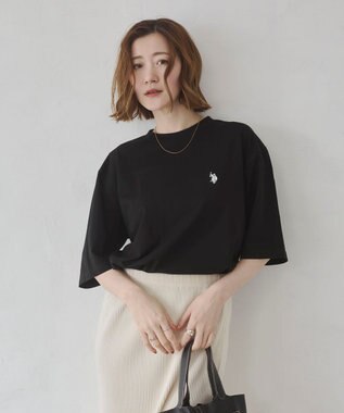 WEGO 【ユニセックス着用ITEM/MLサイズ展開】U.S. POLO ASSN.別注 接触冷感T（SS） ブラック