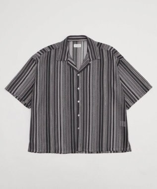 WEGO ストライプメッシュBIGシャツ（SS） グレー