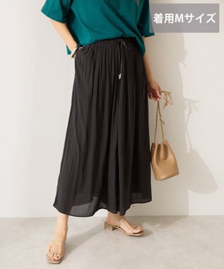 AMERICAN HOLIC 【選べる丈】接触冷感シフォンスカーチョ【WEB限定カラー有り】 Black