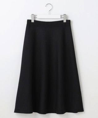 自由区 【WEB限定カラーあり・洗える】リバーシブルニット セットアップ(プルオーバー×フレアスカート) ブラック×グレージュ