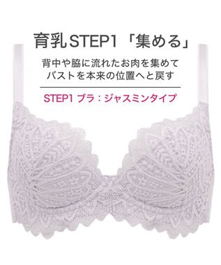 BRADELIS New York 【BRADELIS New York / 育乳補整ブラ・STEP1 集める】ジャスミンステップ1ブラ24A2 ライトグレー