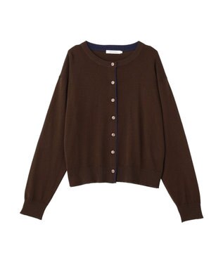 AMERICAN HOLIC 配色シアーカーディガン Brown