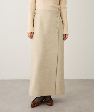 CRAFT STANDARD BOUTIQUE ラップ風Iラインスカート Light Beige