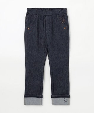 組曲 KIDS 【110-140㎝】ハートデニムニット パンツ ネイビー