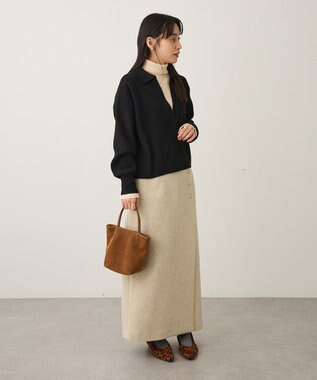 CRAFT STANDARD BOUTIQUE ラップ風Iラインスカート Light Beige